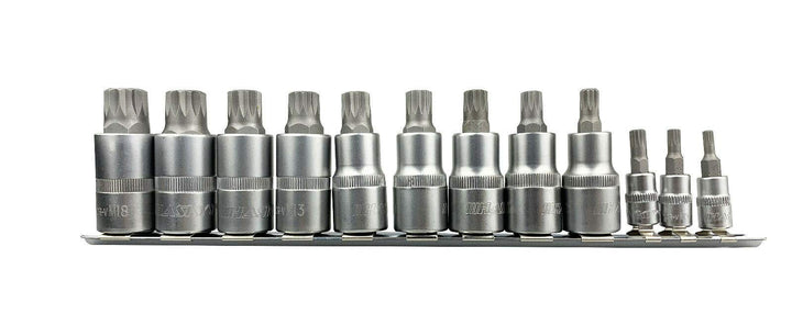 Steckschlüsselsatz Innenvielzahn Satz Nüsse XZN 1/4" M4 M5 M6 Stecknüsse 1/2" M8 M9 M10 M11 M12 M13