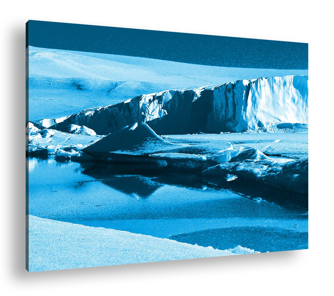 deyoli Eisberge in der Antarktis Format 80x60 Effekt: Monocrome Blau als Leinwandbild, Motiv fertig