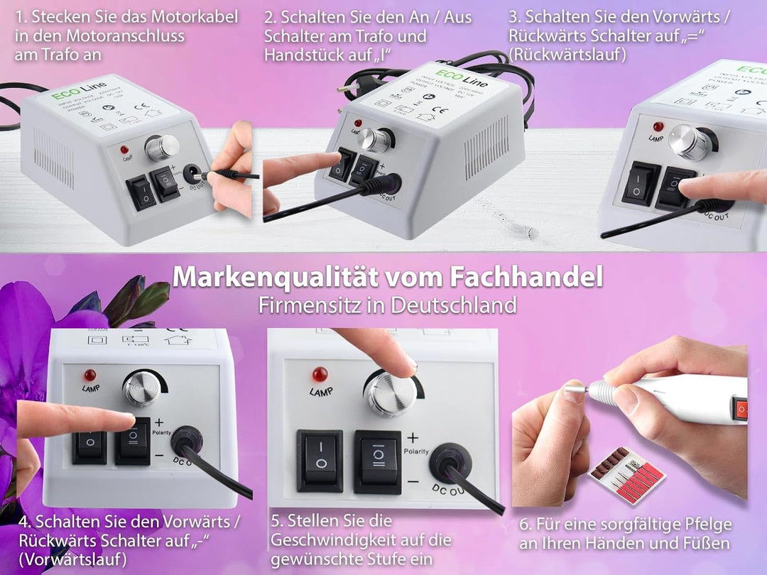 Fusspflegegerät Spezielles Fräser Set für die Fusspflege Pediküre als Hornhautentferner Set mit Diam