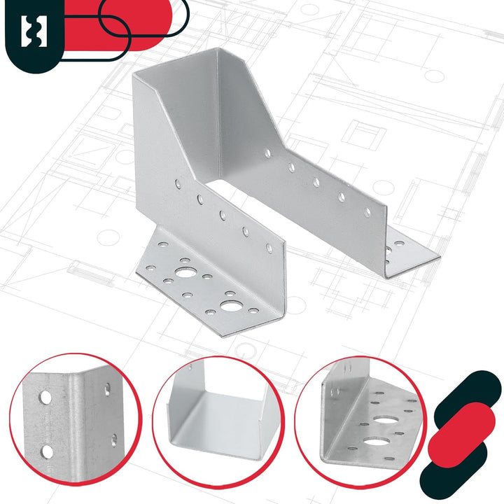 KOTARBAU® 10er Set Balkenschuh Typ A 50 mm Holzbalkenverbinder Balkenverbinder Verbinder für Baukons
