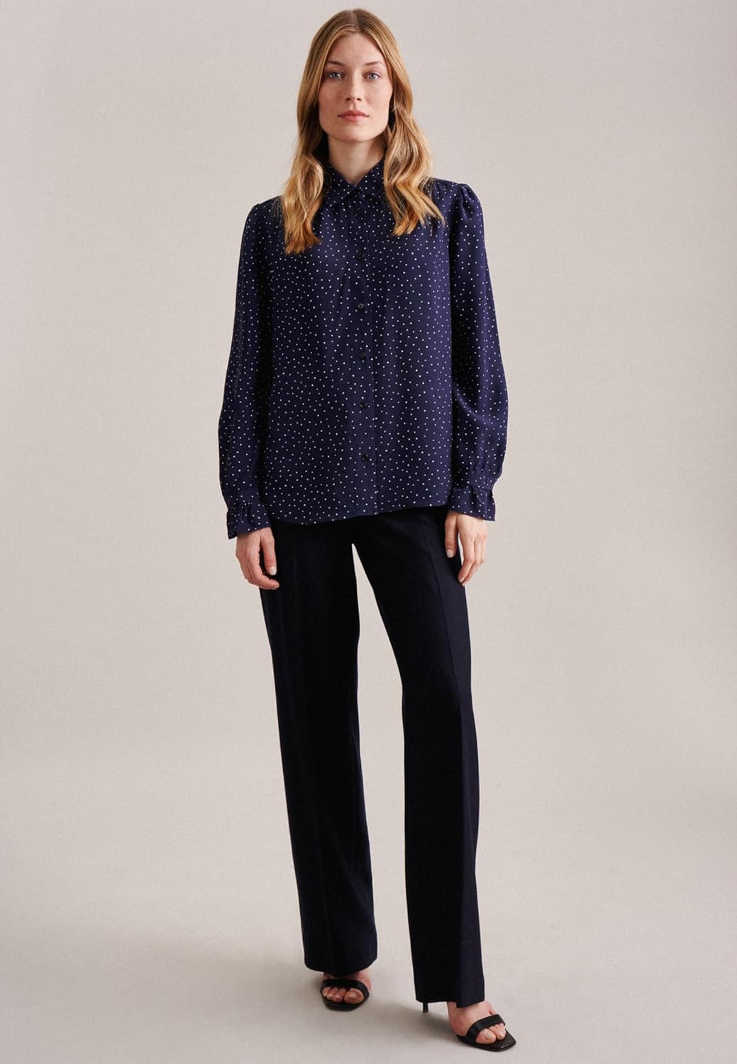 Seidensticker Damen Regular Fit Langarm Bluse 36 Blau, 36 Blau