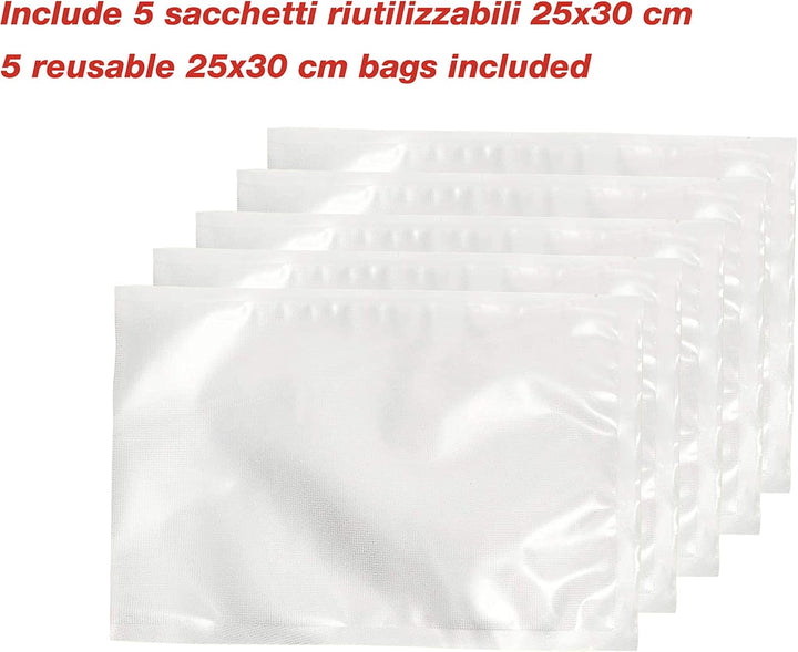BEPER P102CON001 Vakuumiergerät, Vakuumiergerät mit 5 Vakuumbeuteln, ABS, doppelte Bedienung, Dichtu