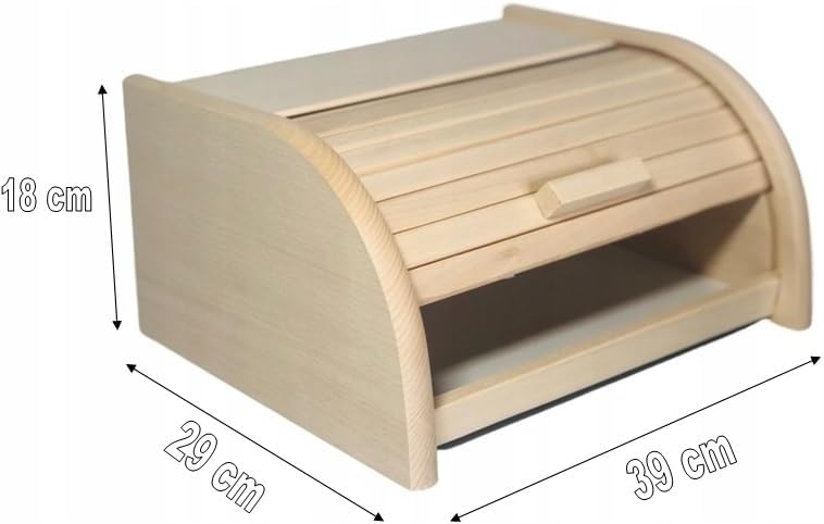 FORTENA Brotkasten Holz Natur Gross 39 x 29 x 18 cm Unbehandelt für DIY Decoupage