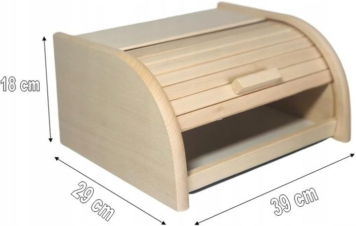 FORTENA Brotkasten Holz Natur Gross 39 x 29 x 18 cm Unbehandelt für DIY Decoupage