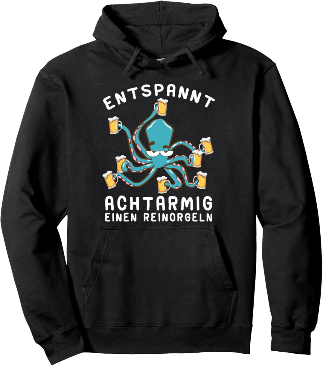 Entspannt achtarmig einen reinorgeln Bauarbeiter Biertrinker Pullover Hoodie