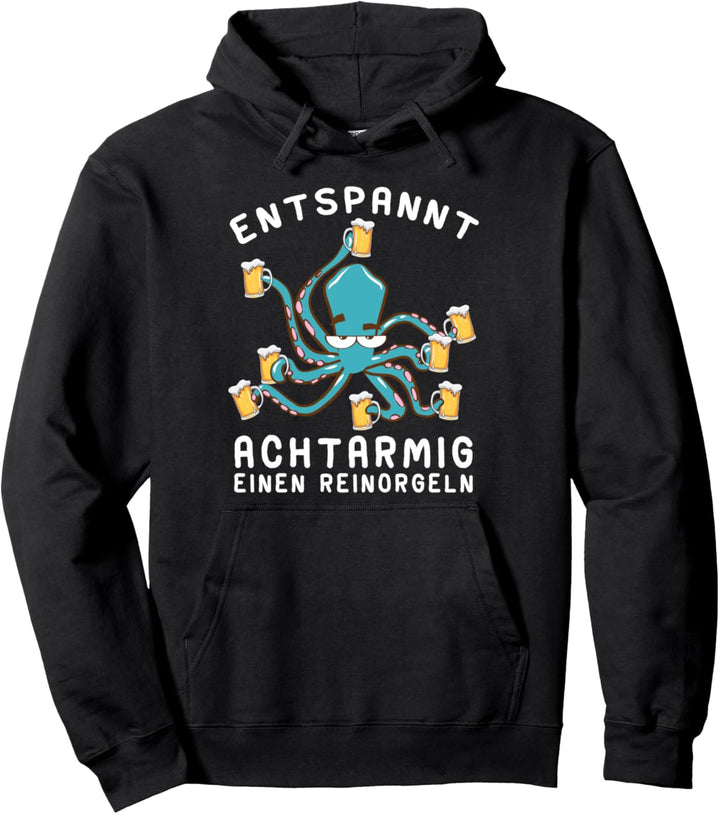 Entspannt achtarmig einen reinorgeln Bauarbeiter Biertrinker Pullover Hoodie
