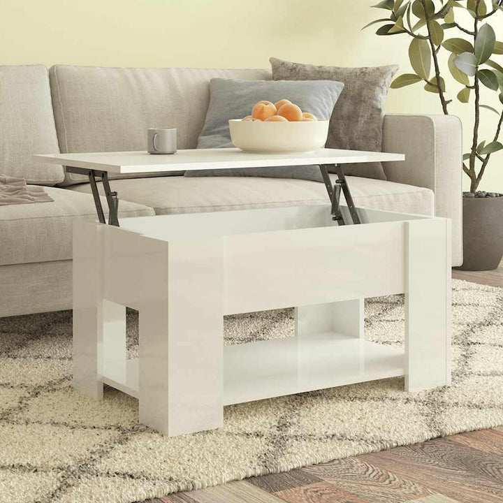 vidaXL Couchtisch Höhenverstellbar Kaffeetisch Beistelltisch Wohnzimmertisch Sofatisch mit Stauraum
