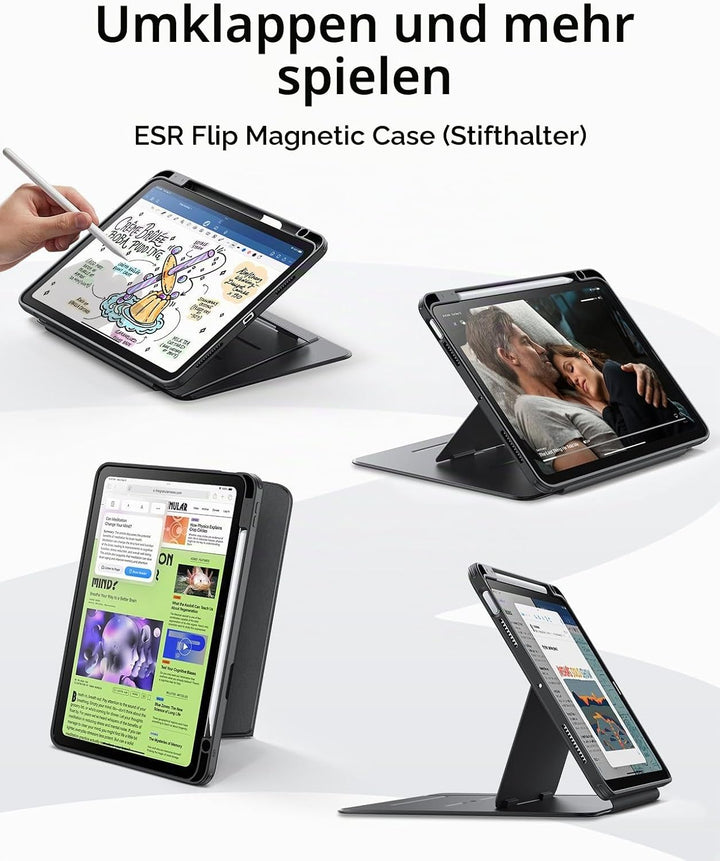 ESR Hülle für iPad Air 11 Zoll (2025/2024), iPad Air 7./5./4. Generation (2022/2020), Vertikale Stan