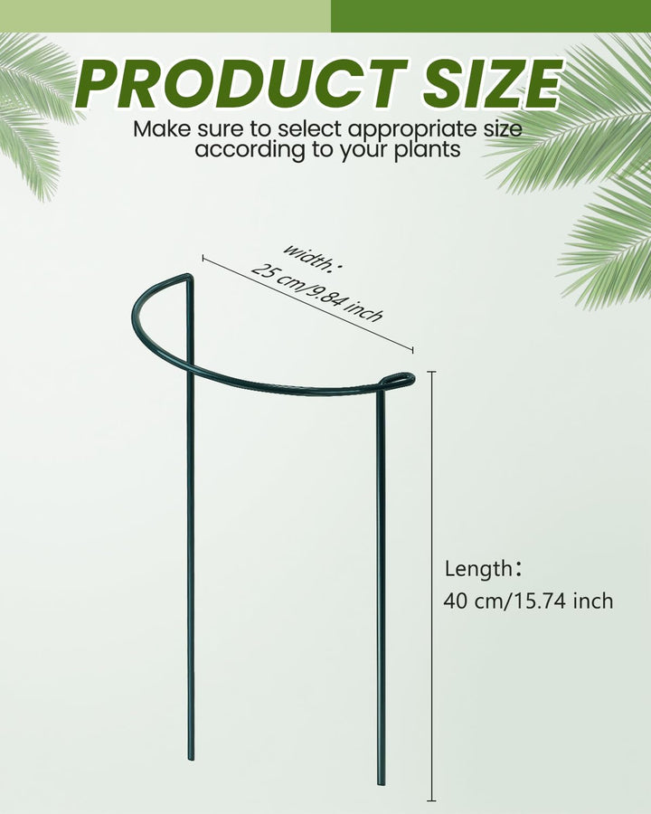 10 Stück Pflanzenstütze Ringkäfige, Garden Sage Metall Halbrund Grüner Pflanzenstützen für Gemüse, T