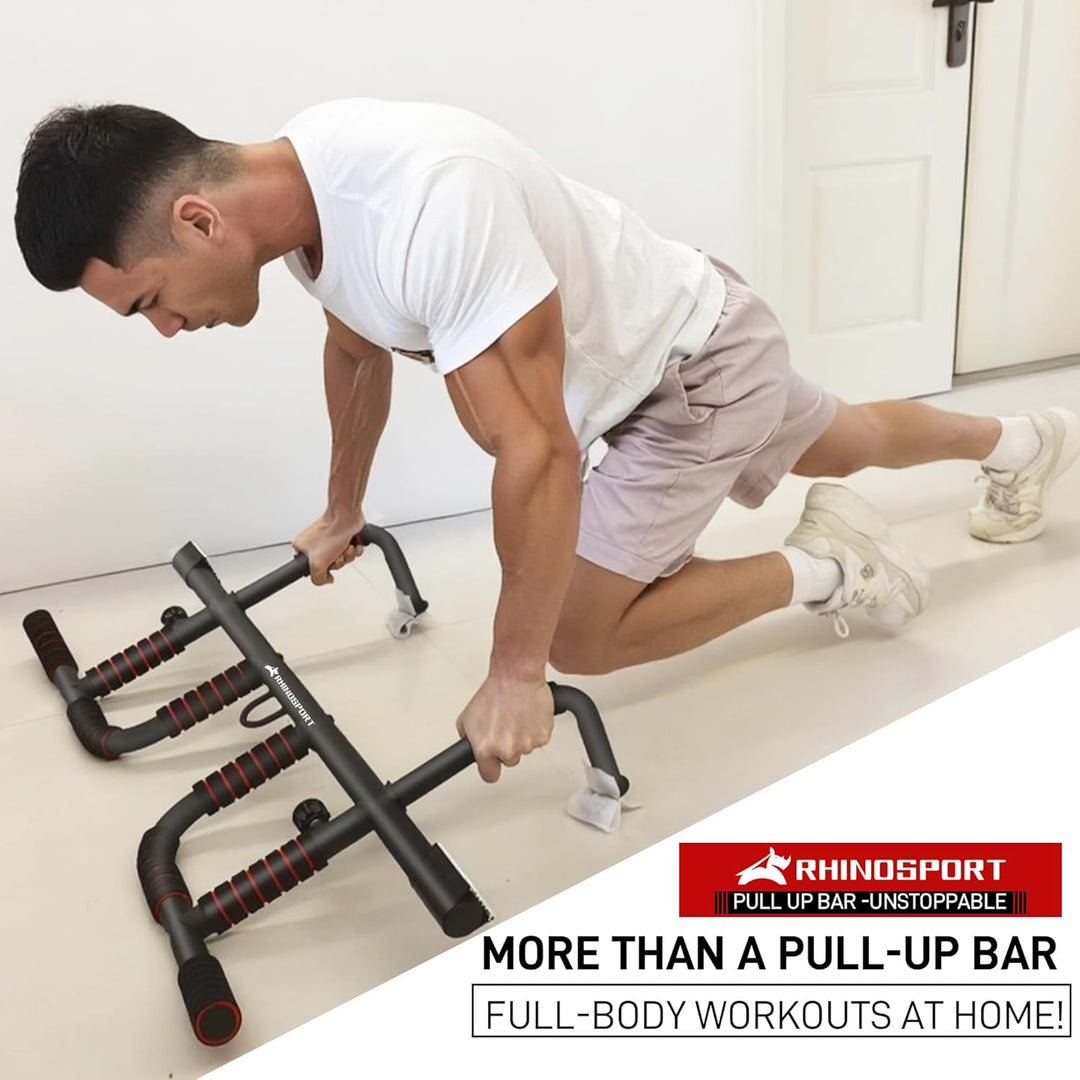 Klimmzugstange für Türrahmen – Pull Up Bar Doorway mit Multigriff-Positionen Griffen – Ohne Bohren,