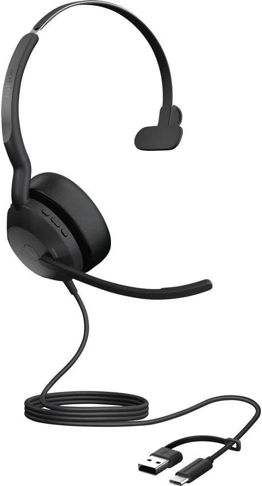 Jabra Evolve2 50 - USB-A/USB-C - schnurgebundenes Mono Headset Zertifiziert für Microsoft Teams Mono