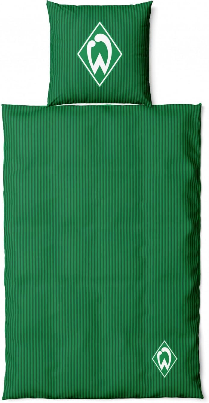 SV Werder Bremen - Wendebettwäsche Streifen - 100% Baumwolle - GOTS - 135 cm X 200 cm
