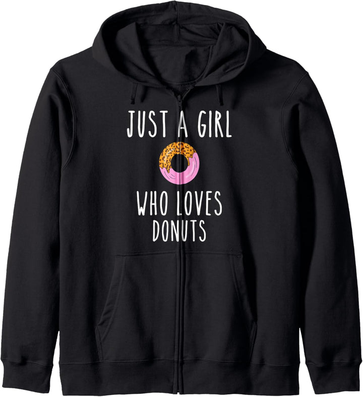 Ein Mädchen Das Donuts Liebt Süssigkeiten Gebäck USA Zucker Kapuzenjacke