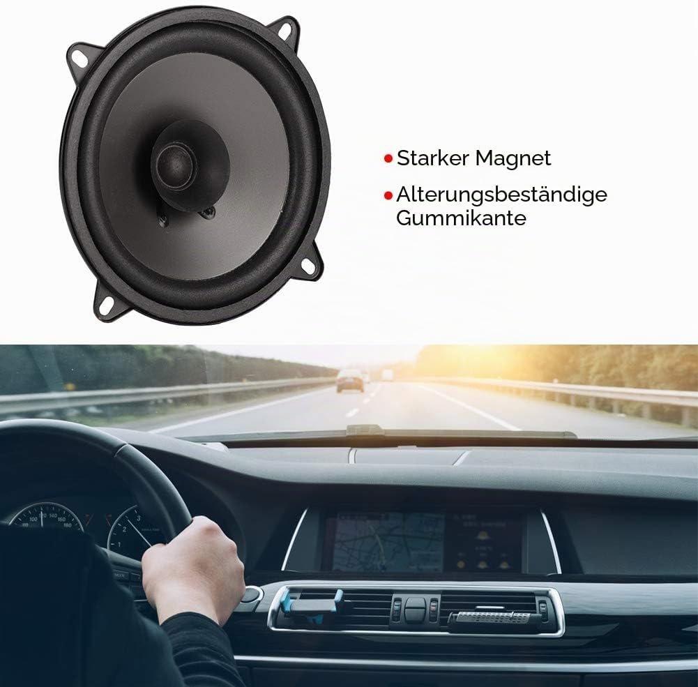 Qiilu 130mm Speakers Auto Koaxial Lautsprecher, 5 Zoll 400W Auto Koaxial Lautsprecher Automobile Aud