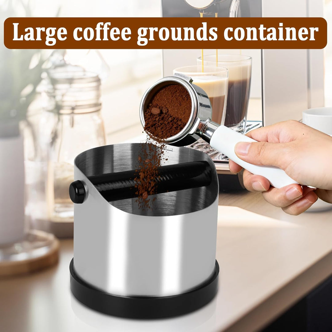 LURICO Abklopfbehälter für Siebträger, 700ml Gross Edelstahl Kaffee Knock Box, Espresso Abschlagbox