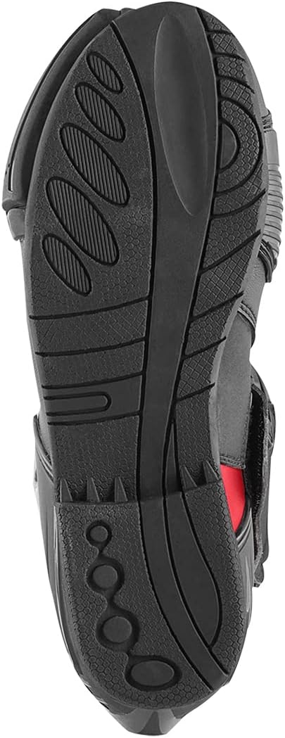 Bogotto Losail Motorradstiefel, schwarz/rot, 47 47 EU Schwarz Rot, 47 EU Schwarz Rot
