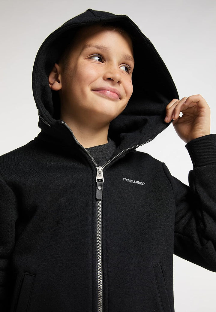 Ragwear HONZA Zip Jungen Sweatshirt 128 Schwarz, 128 Schwarz