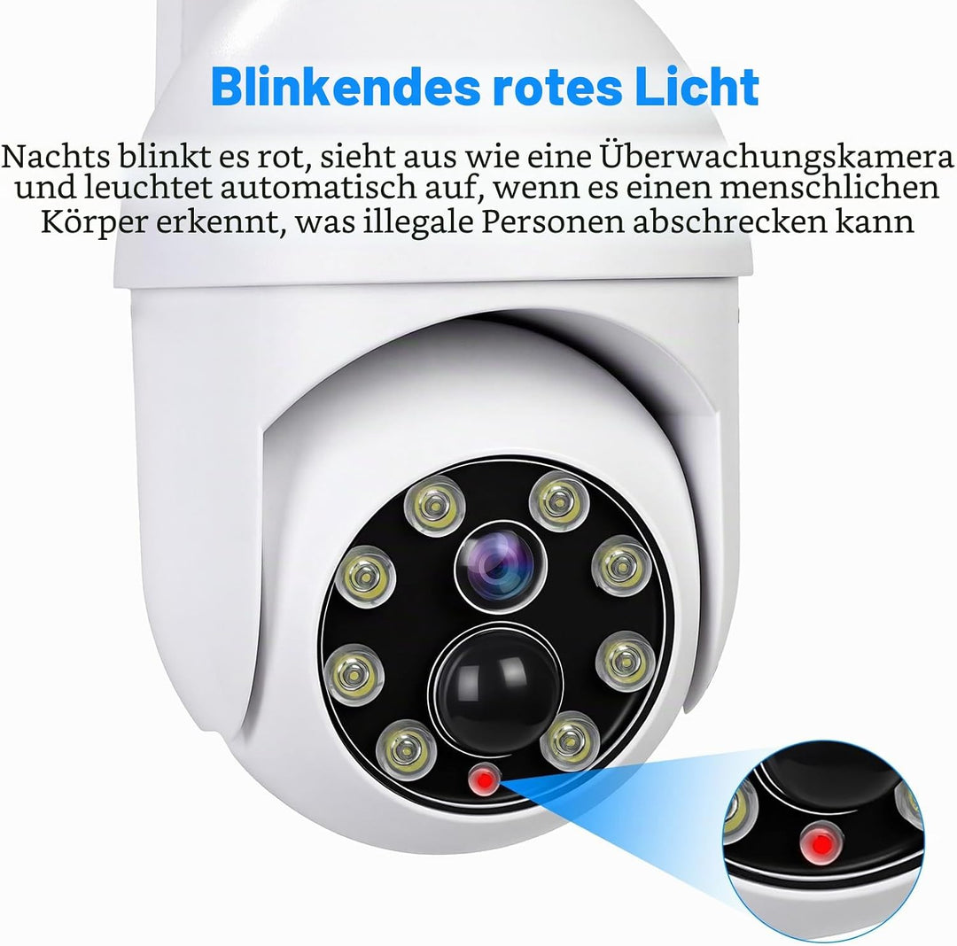 ERWEY Solar Dummy Kamera mit Sensorleuchte und Blinkendes rotes Licht, CCTV Fake Überwachungskameras