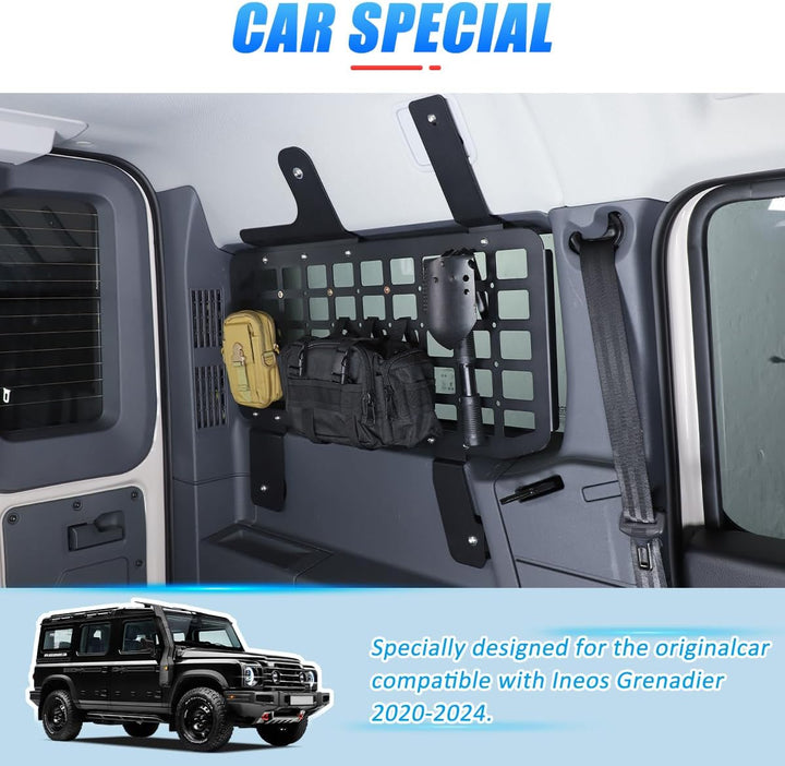 Aufbewahrungskorb für den Kofferraum, Innenregal, MOLLE-Panel, Aluminiumlegierung, Aufbewahrungskorb
