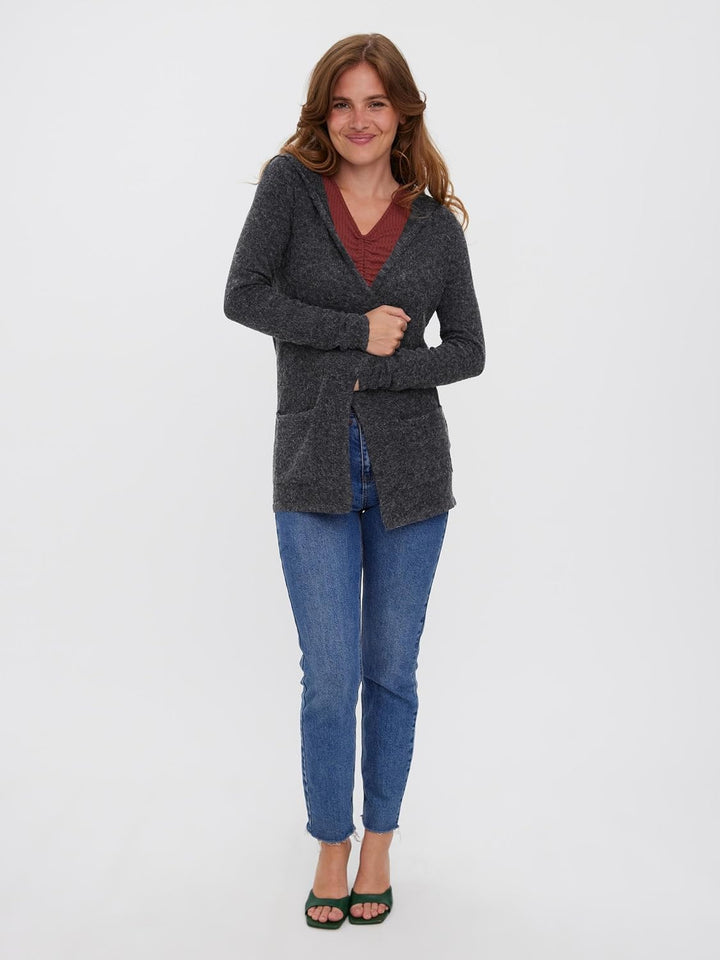 VERO MODA Female Strickjacke VMDOFFY Strickjacke XS Dark Grey Melange, XS Dark Grey Melange