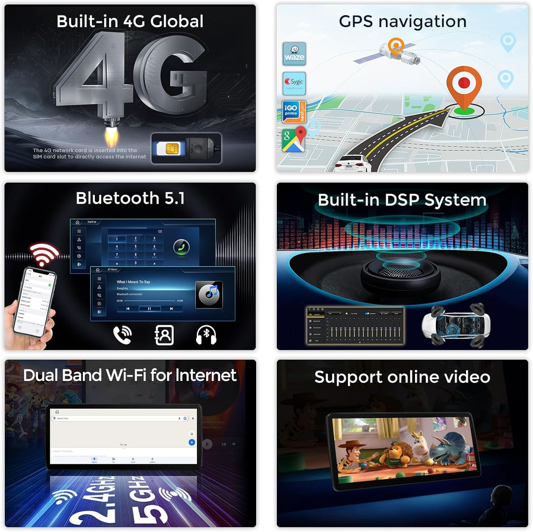 12.3" 2K HD Car Radio Screen 8GB+128GB Android 14.0 GPS for Mercedes C W205 GLC X253 NTG 5.0 8-Core