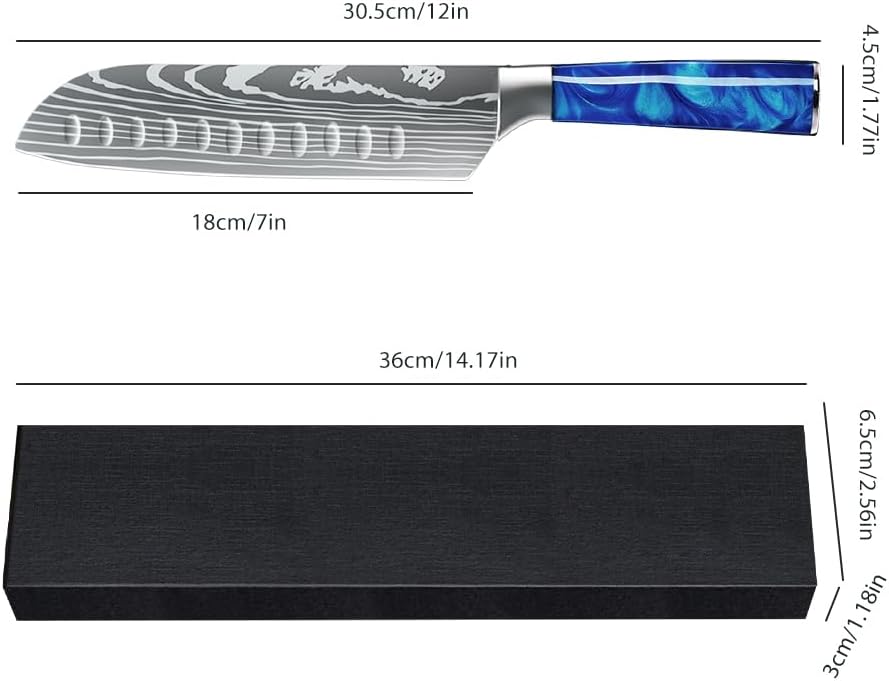 MDHAND Küchenmesser, Kochmesser Universalmesser 18cm Santoku Messer Küchenmesser Scharfe aus Deutsch