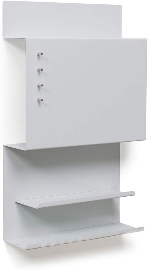 byde Wandorganizer Hepe aus Stahlstruktur. 30 x 9 x 49 cm 3-in-1 Wandregal mit Magnettafel und Magne