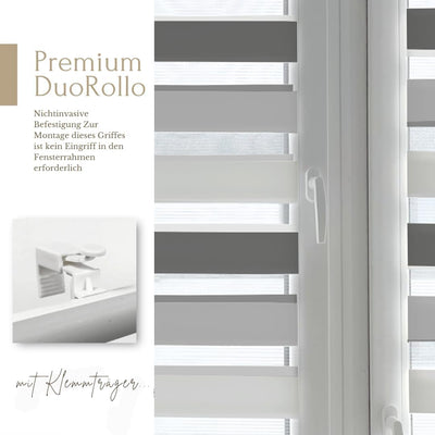 Home-Vision® DuoRollo Klemmfix, Doppelrollo ohne Bohren mit Klämmträgern, Rollos für Fenster und Tür