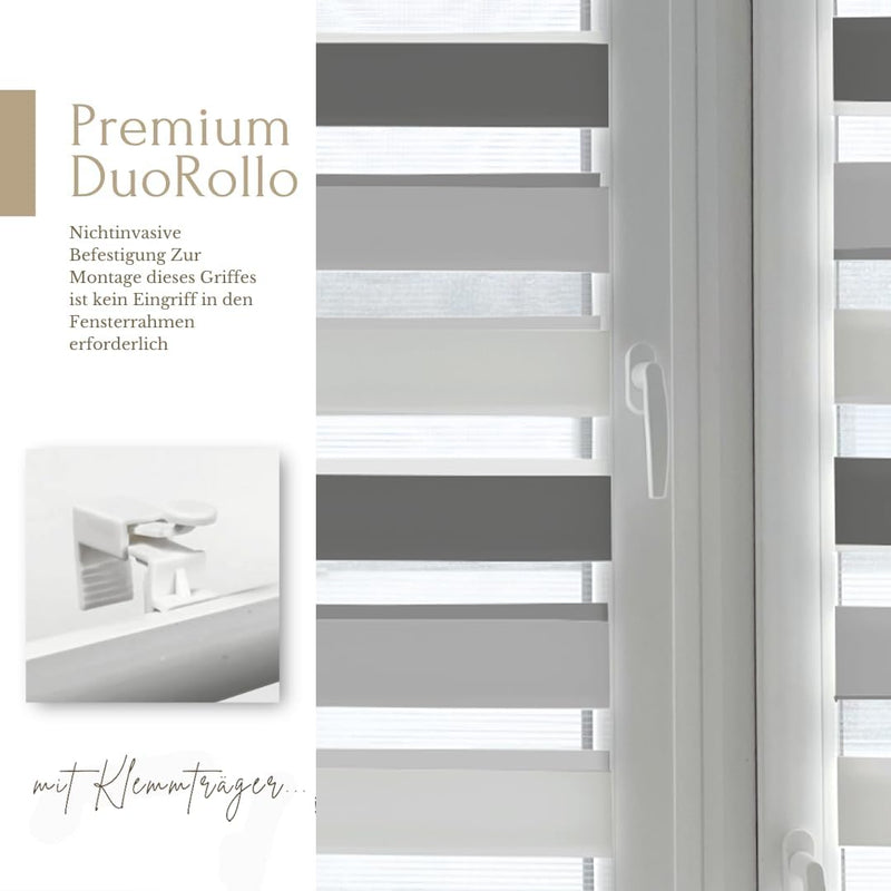 Home-Vision® DuoRollo Klemmfix, Doppelrollo ohne Bohren mit Klämmträgern, Rollos für Fenster und Tür