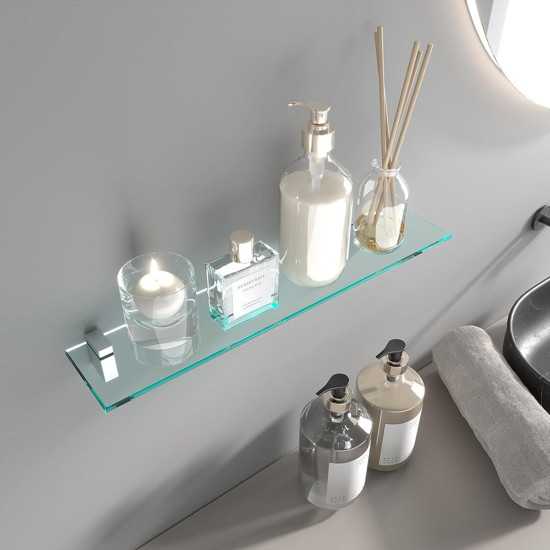 bijon Glasregal Glasablage Wandregal Glas Bad-Regal Glas Badezimmer Regal Badablage Ablageregal - 8m