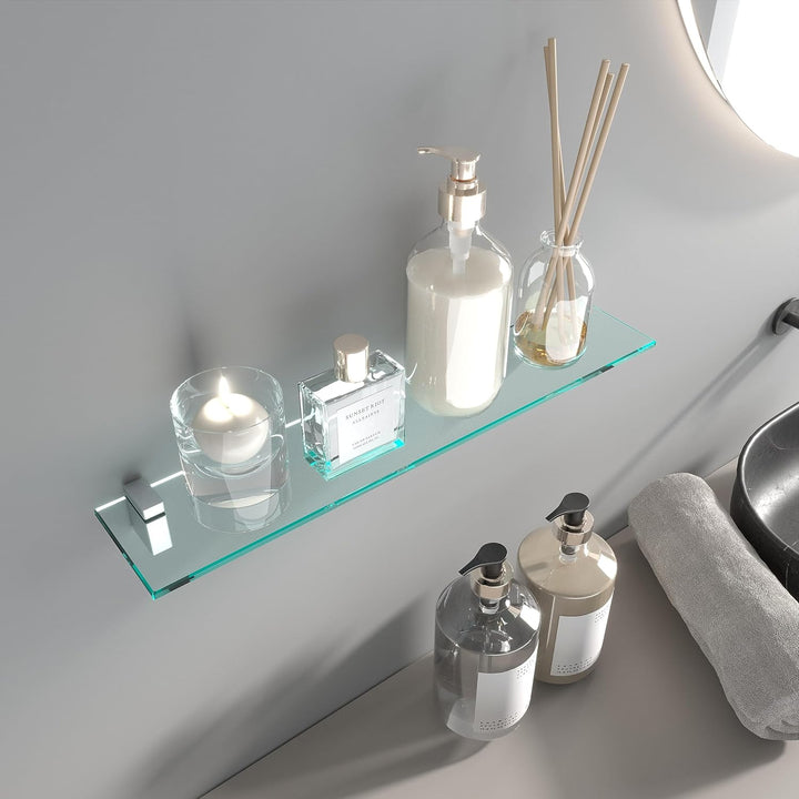 bijon Glasregal Glasablage Wandregal Glas Bad-Regal Glas Badezimmer Regal Badablage Ablageregal - 8m