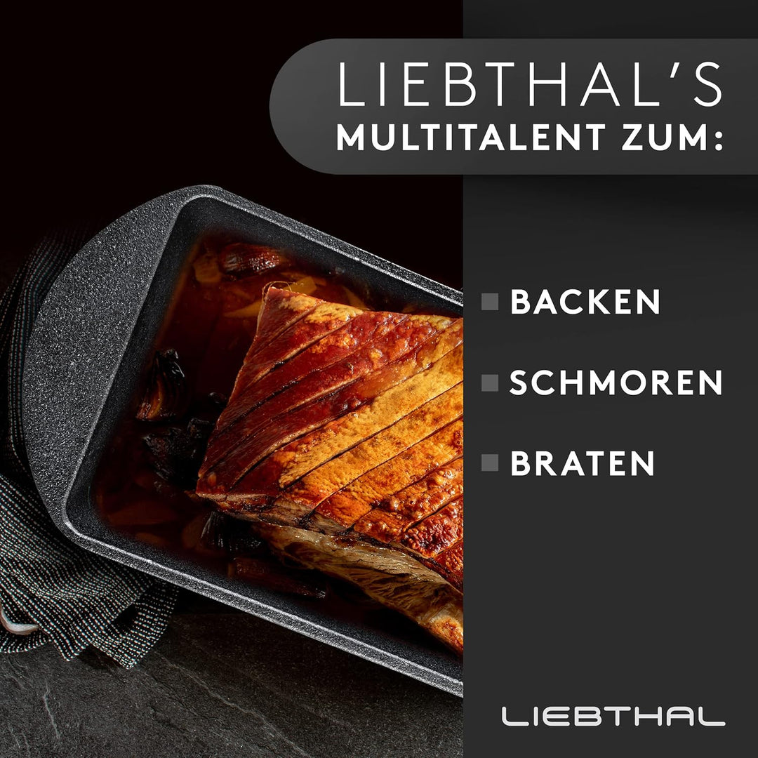 LIEBTHAL Brotbackform mit Deckel -passgenauer Antihaft-Silikoneinlage - Bereits eingebrannter Gussei