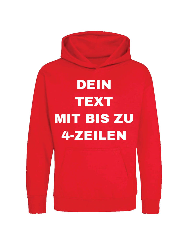Kinder Hoodie Bedrucken Lassen - Mit Wunschtext personalisiert - Kapuzenpullover als Geschenk für Ju