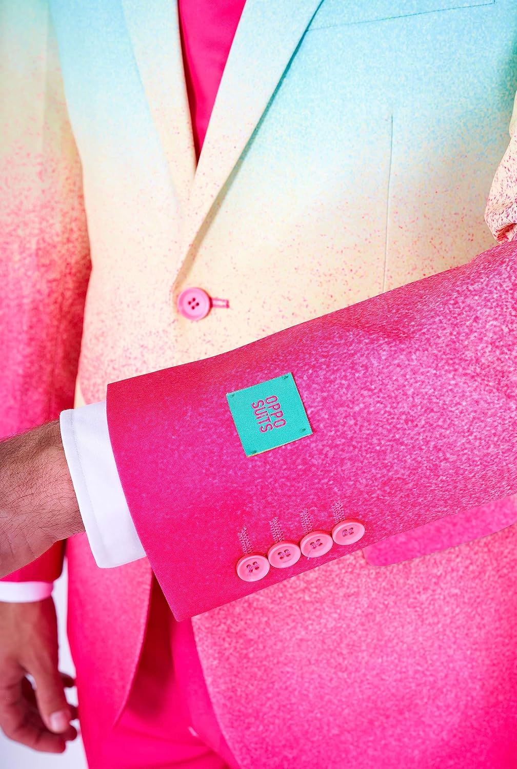 OppoSuits Modisch Party Einfarbige Anzüge für Herren - Mit Jackett, Hose und Krawatte, 46 Funky Fade