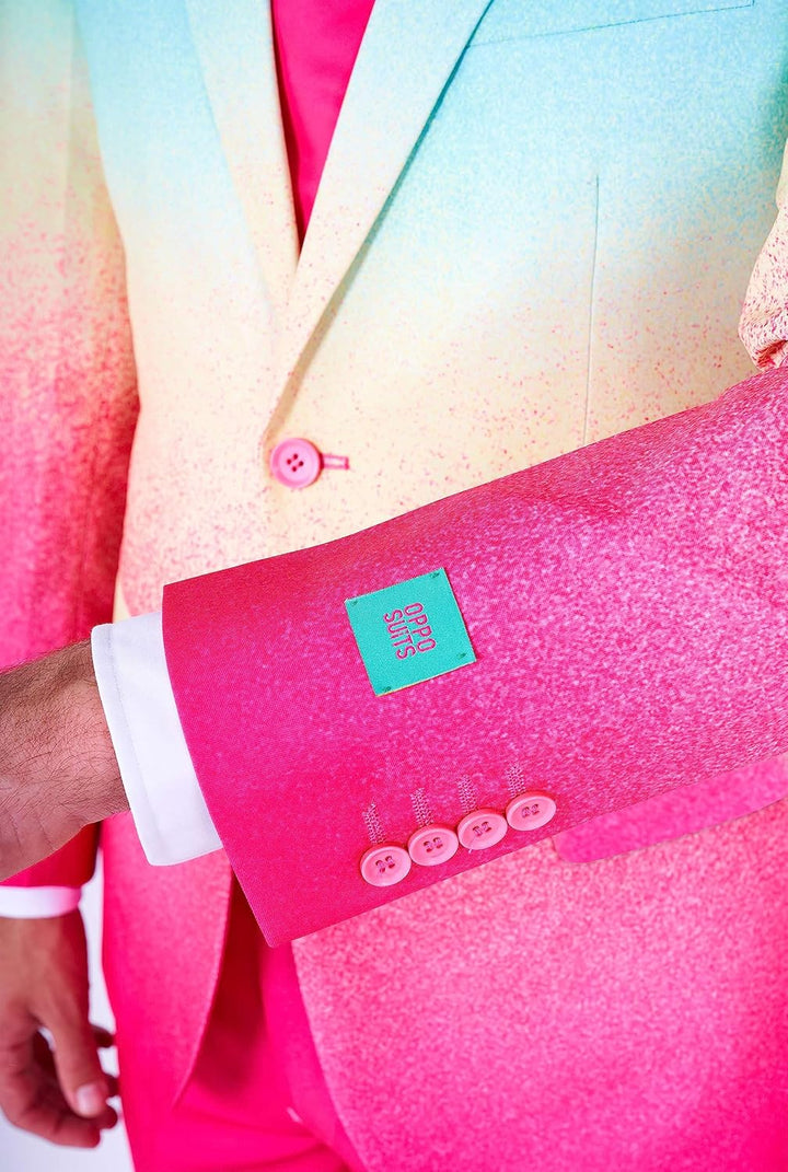 OppoSuits Modisch Party Einfarbige Anzüge für Herren - Mit Jackett, Hose und Krawatte, 46 Funky Fade