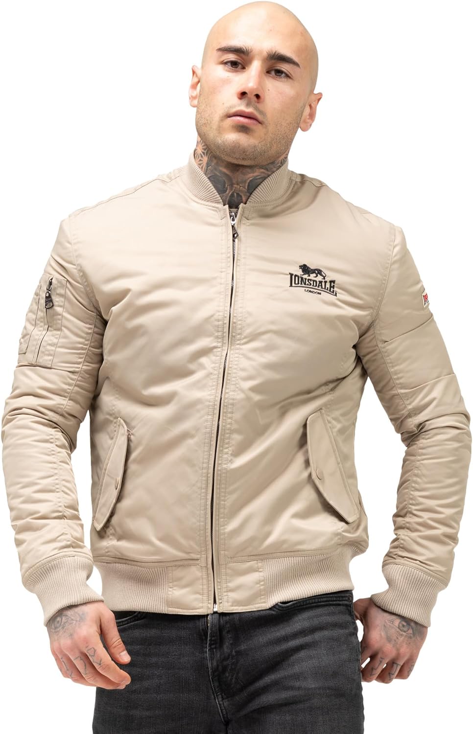 Lonsdale Herren Tern Hill Jacke Sand/Black S, Sand/Black S