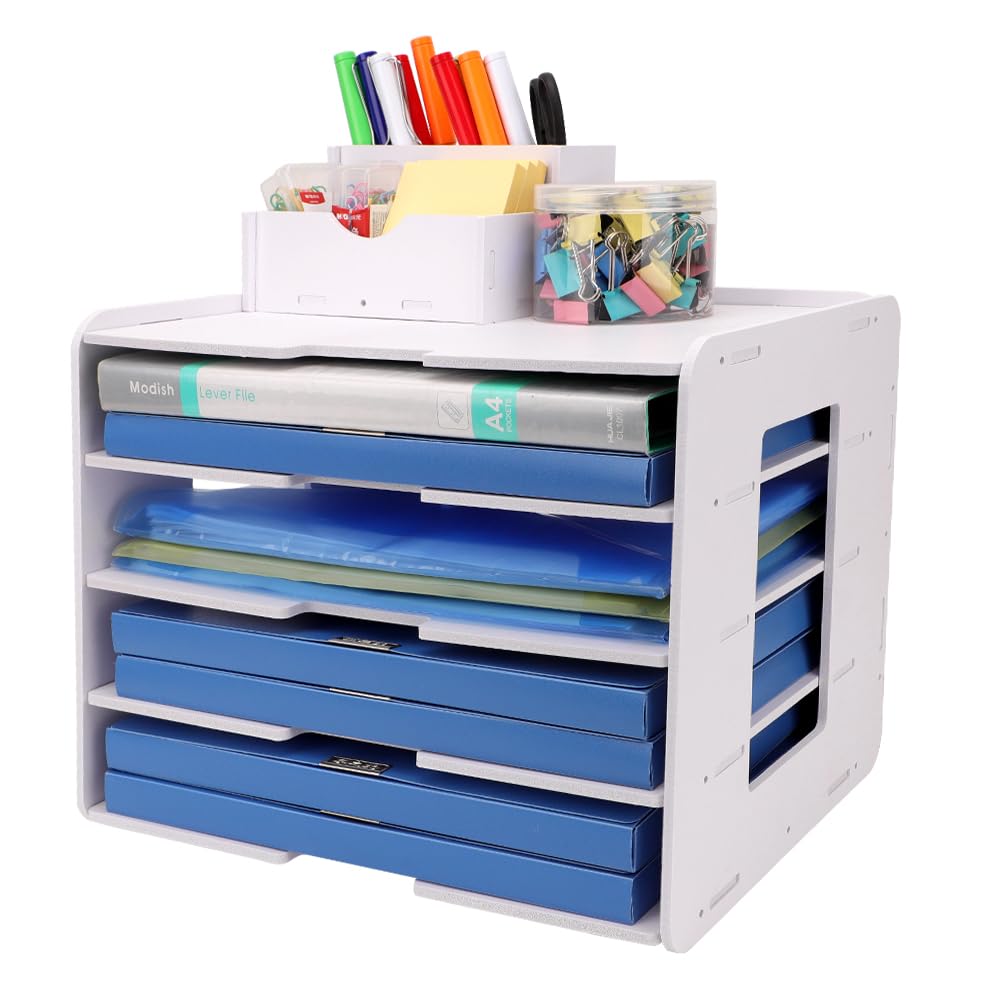 Umllpet Schreibtisch Organizer Briefablage, Stapelbares Dokumentenablage, A4 Papier Aktenaufbewahrun