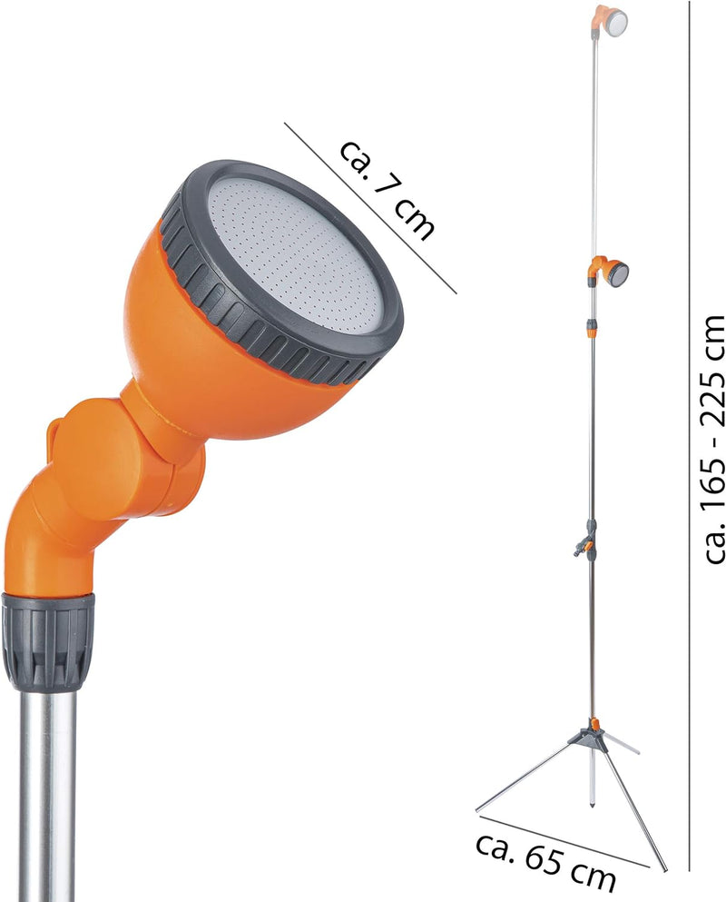 ONVAYA Gartendusche mit Stativ & Erdspiess | höhenverstellbar von 165 cm bis 225 cm | Duschstrahl st