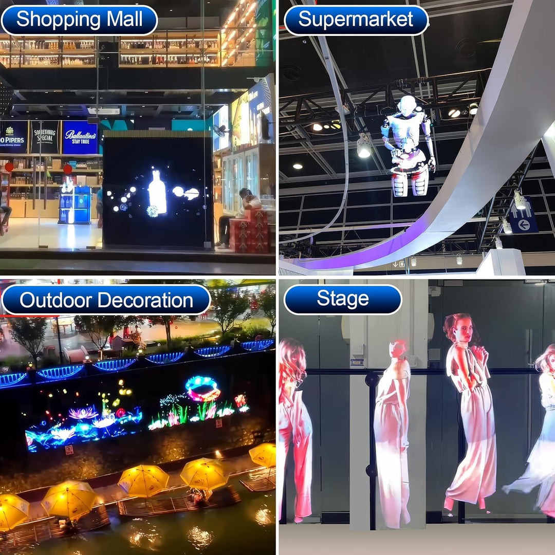 80CM 3D Hologramm Projektor mit WiFi und Bluetooth,3D Hologramm Fan mit 928 LEDs und 2600 cd/m² und