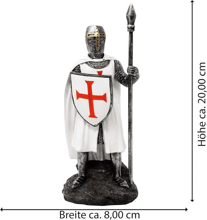 MystiCalls Kreuzritter Weiss/rotes Kreuz mit Speer - Ritter, Ritter Figur, Templer