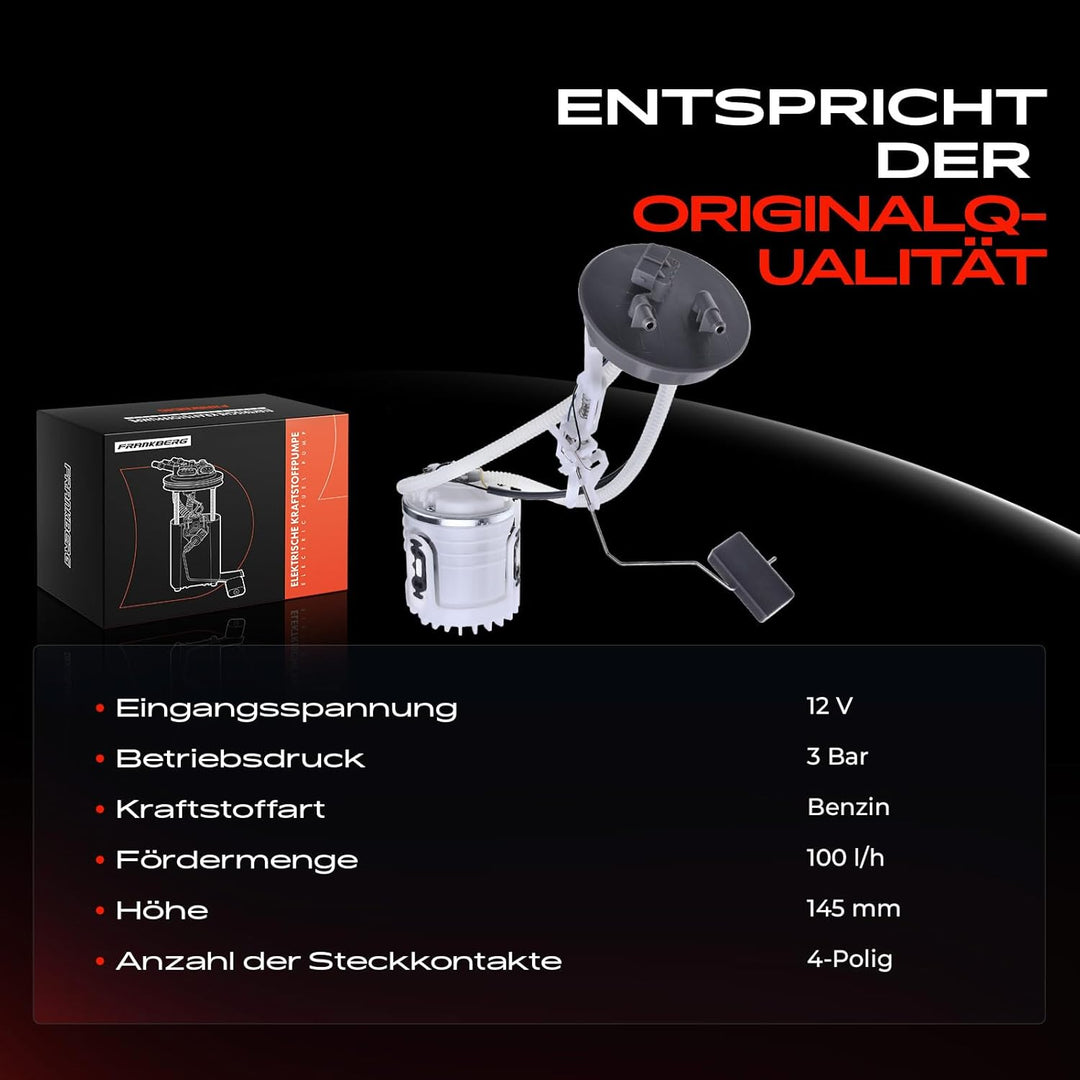 Frankberg Kraftstoffpumpe Benzinpumpe Kraftstoff-Fördereinheit Modul Satz ohne Drucksensor 4-Polig K
