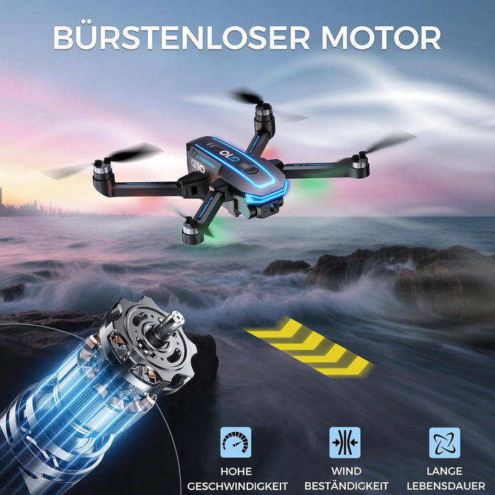 G10 GPS Drohne mit kamera 4K Erwachsene (Bildschirmfernsteuerung), 5G Faltbare Drone mit Bürstenlose