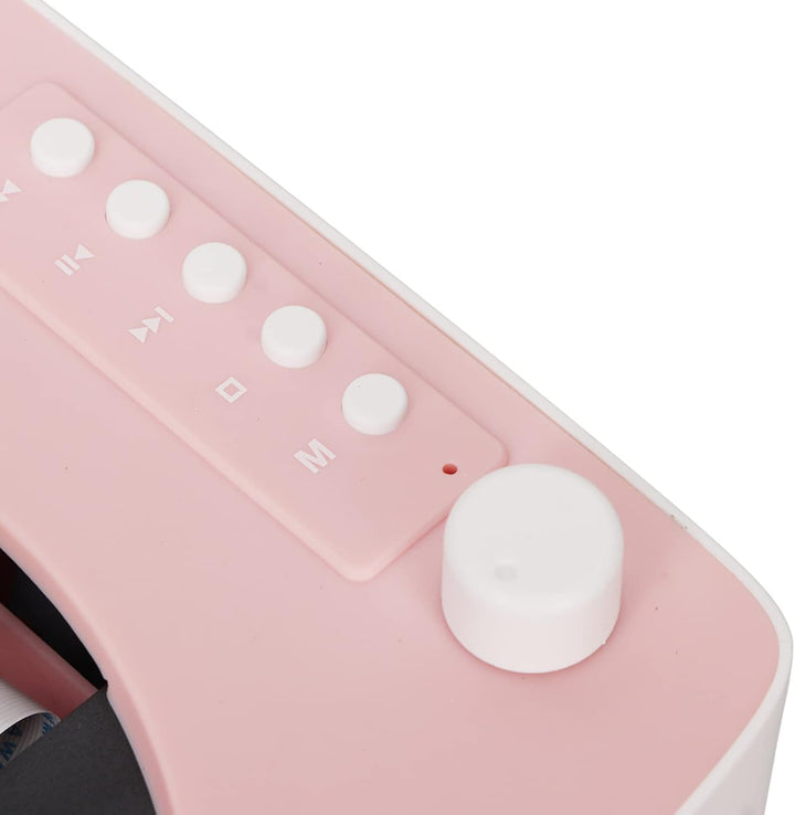 Multifunktions Rosa Retro CD Player, BT5.0 CD Musik Player mit Transparenter Schutzhülle, HiFi Stere