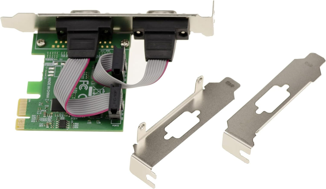 KALEA-INFORMATIQUE PCI Express PCIe Serial RS232 Controller-Karte mit 2 Ports und ASIX-Chipsatz mit