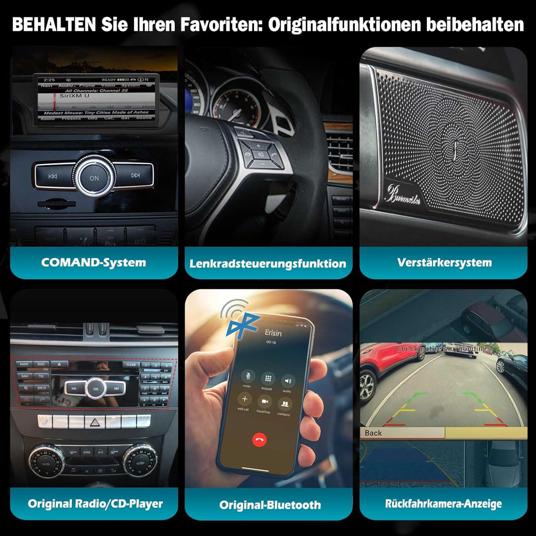Erisin 10.25 Zoll 4GB+64GB Android 12 Autoradio mit GPS Navigation für Mercedes Benz E-Klasse W212 S