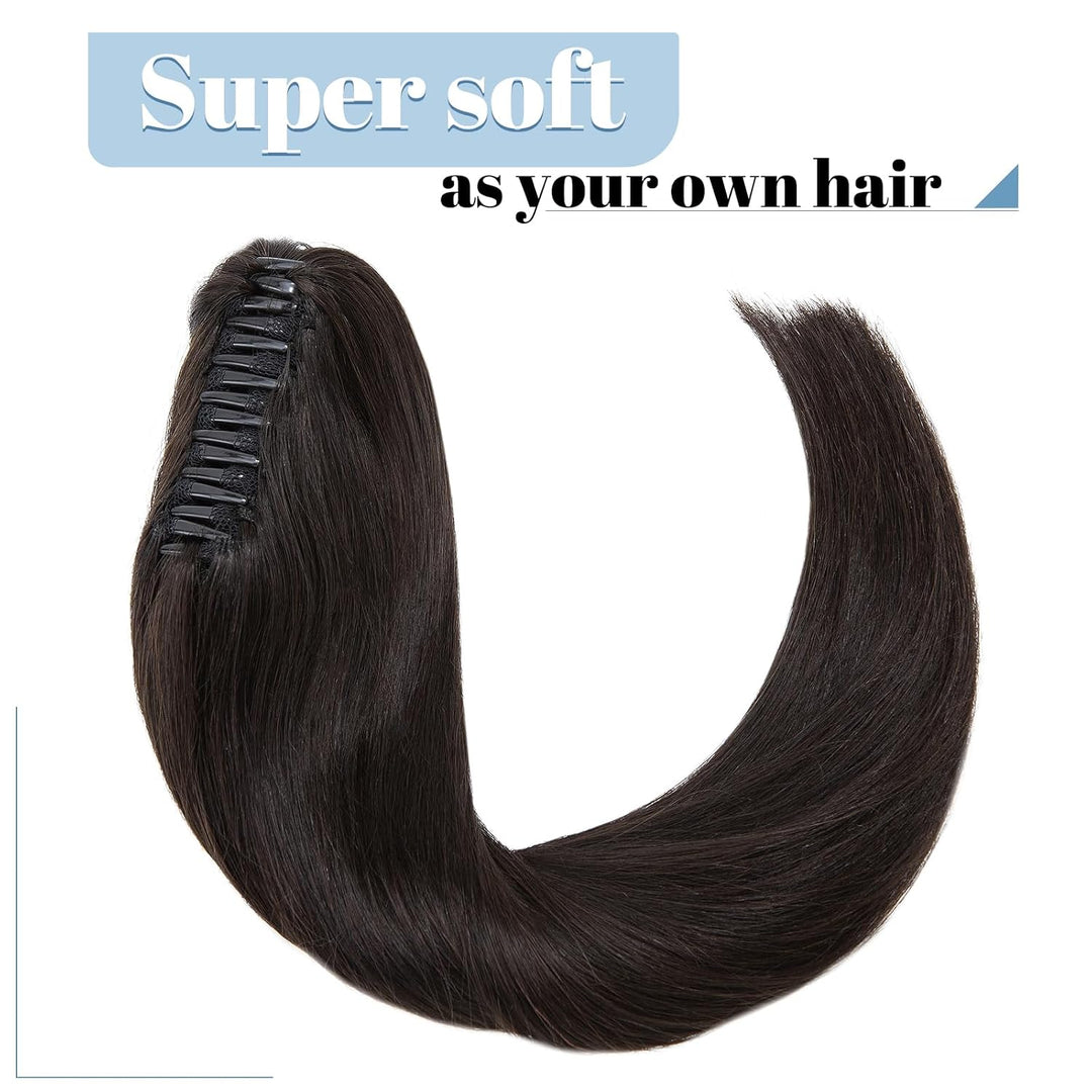 SEGO Ponytail Extension Echthaar Pferdeschwanz Zopf Clip in Haarteil Haarverlängerung 100% Remy Haar