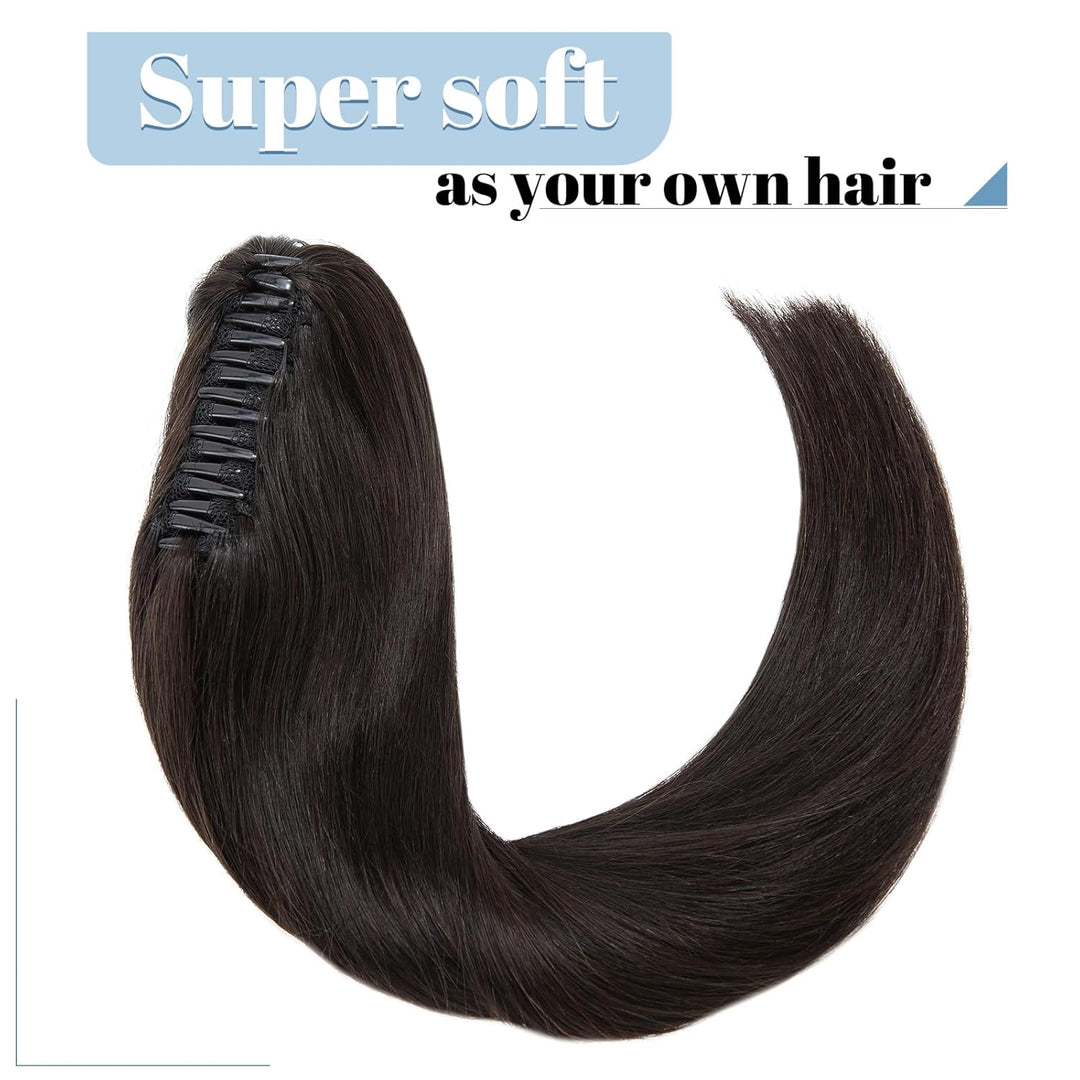 SEGO Ponytail Extension Echthaar Pferdeschwanz Zopf Clip in Haarteil Haarverlängerung 100% Remy Haar