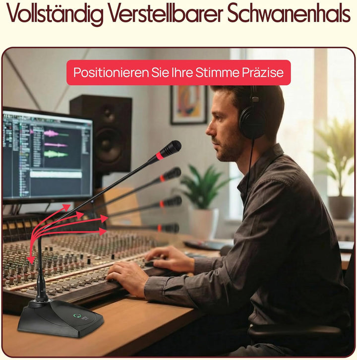 Pyle Tischmikrofon für PC, Podcast, Konferenzen oder für Karaoke & Studio-Audioaufnahmen, mit Kabel