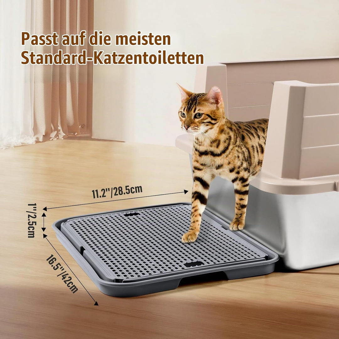 grosse Katzentoilette Rampe Matte, 42x30CM Katzentreppe, Katzenstreu Catcher für automatische selbst