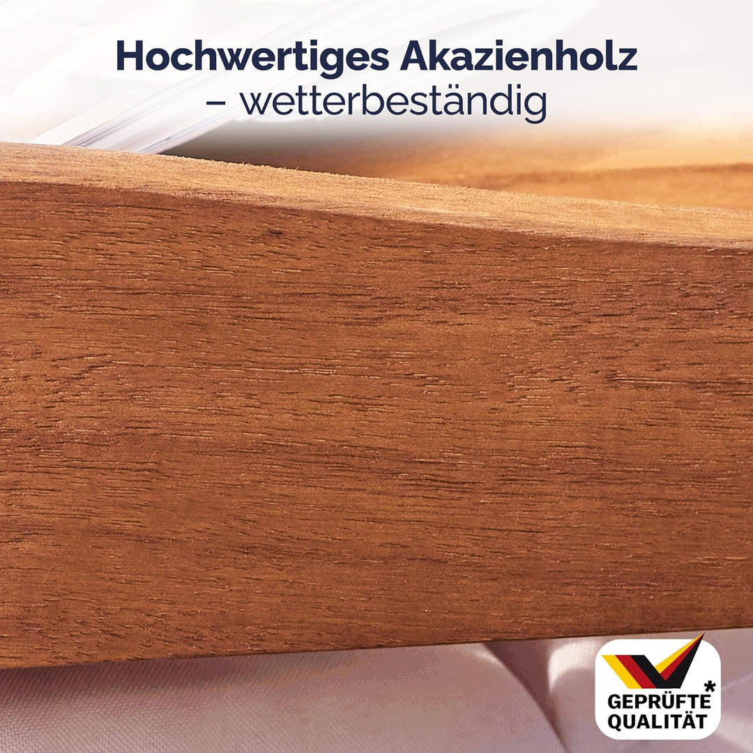 Casaria Servierwagen mit Rollen FSC®- zertifiziertes Akazien Holz 2 Ebenen Tablett Flaschenhalter Kü